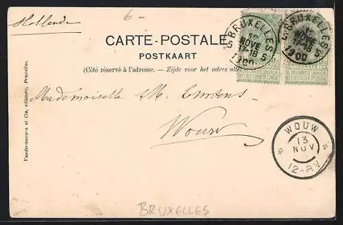 AK Bruxelles, Entrée de LL. AA. RR. le Prince et la Princesse Albert de Belgique, Grand Place, La revue des Ecoles