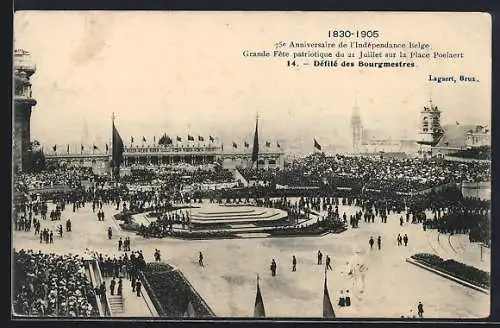 AK Bruxelles, 75e Anniversaire de l`Indépendance Belge 1830-1905, Grande Fête patriotique du 21 Juillet