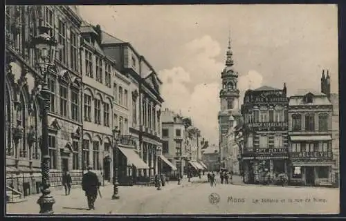 AK Mons, Le Théâtre et la rue de Nimy