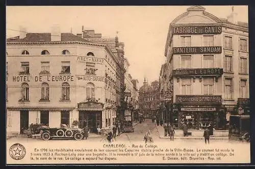 AK Charleroi, Rue du Collège, Strassenpartie