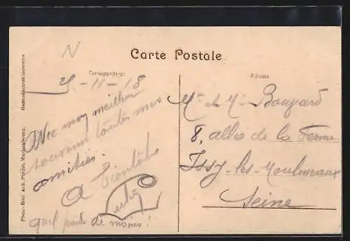 AK Mariembourg, Route de Roly et Château de m. Focquet 1914