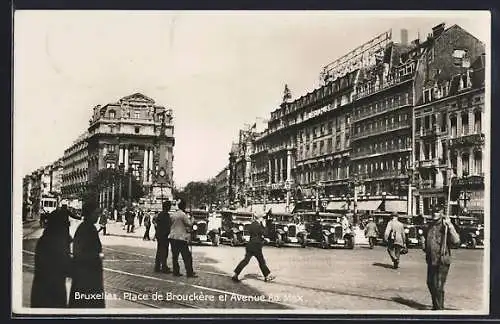 AK Bruxelles, Place de Brouckere et Avenue Ad. Max