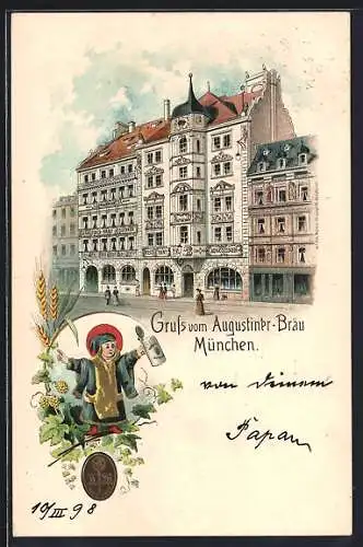 Lithographie München, Gasthaus Augustiner-Bräu