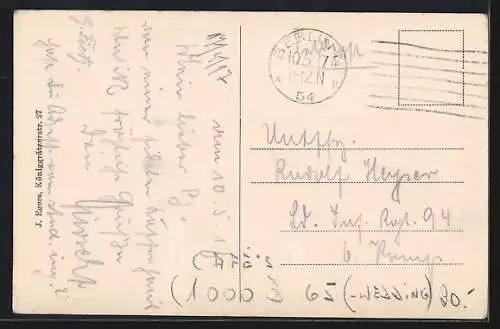 AK Berlin, Brunnenschloss-Café v. Ed. Hoffmann in der Badstrasse 64, Innenansicht