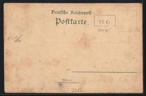 Lithographie Bad Grund, Teilansicht, Restaurant zum Gletschertöpfen mit Iberger Aussichtsturm
