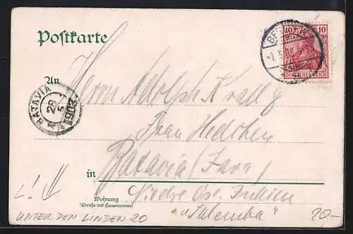 Lithographie Berlin-Charlottenburg, Gasthaus Wilhelmshallen, Inneres Saal, Garten