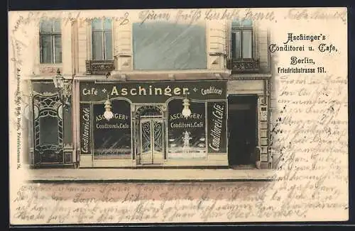 AK Berlin, Aschinger`s Conditorei & Café, Friedrichstrasse 151