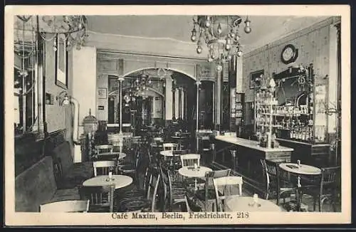AK Berlin, Café Maxim, Innenansicht, Friedrichstrasse 218