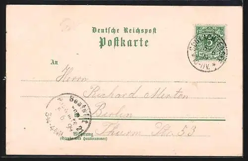 Lithographie Berlin-Schlachtensee, Restaurant Neue Fischerhütte von Georg Stegemann