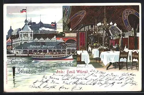 Lithographie Berlin, Belvedere Jannowitzbrücke, Inh. Emil Würst