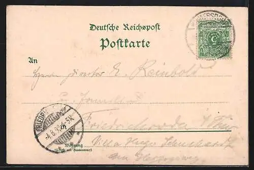 Lithographie Berlin-Wilmersdorf, Ortsansicht, Gasthaus Seebad