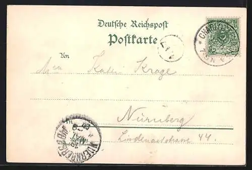 Lithographie Berlin-Halensee, Gasthaus am Halensee, Bootsverleih
