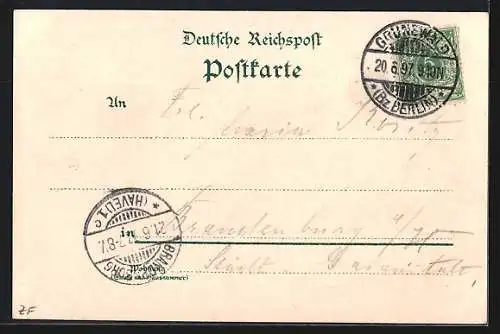 Lithographie Berlin-Halensee, Etablissement Kurfürsten-Park von W. Meyer, Innenansicht