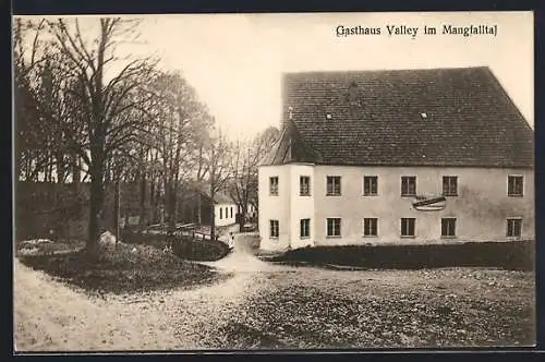 AK Holzkirchen / bayer. Hochland, Gasthaus Valley im Mangfalltal, Bes. Franz und Peppi Schnitzenbaumer