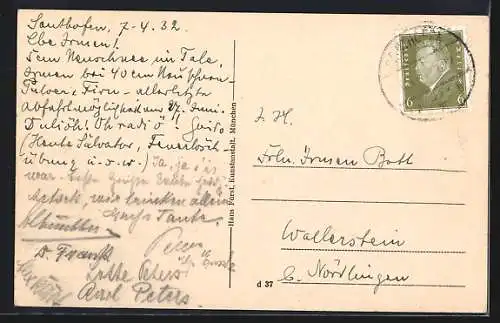 AK Sonthofen, Gasthof und Metzgerei zur Germania, Bes. Jos. Burger