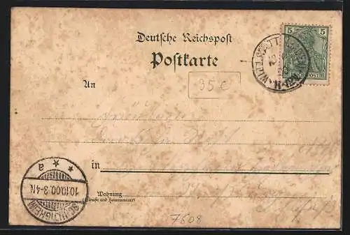 Lithographie Willstätt, Gasthaus zum Schwanen, Gasthaus zur Krone, Gasthaus zum Adler
