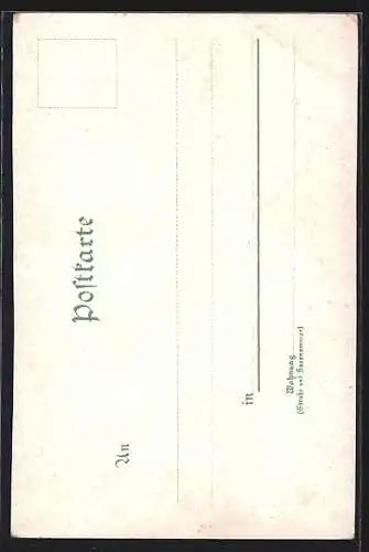 Lithographie St. Goarshausen /Rhein, Ortsansicht mit Burgruine