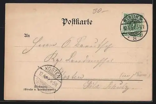 AK Berlin, Conditorei und Café Edelweiss, Mohrenstrasse 17-18, Denkmal Wilhelms der Grosse