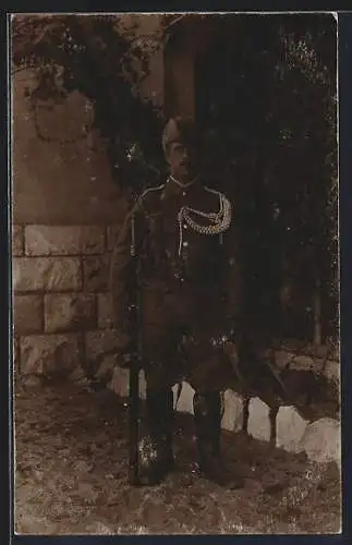 Foto-AK Soldat der kolonialen Schutztruppe im Uniformfoto