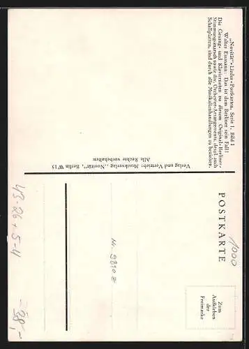 AK Berlin, Berliner Paar, Text zum Lied, Das ist dem Berliner sein Fall!, Novität-Lieder-Postkarte Serie 1, Bild 1
