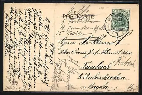AK Hamburg-Altona, Provinzial-Lehrerversammlung 1912, Pfad zwischen zwei Bäumen
