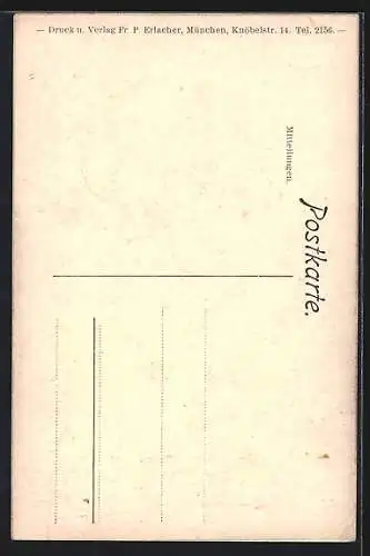 AK Zur Erinnerung an die letzte Zweier-Marke 1906, Münchner Kindl, 31. Juli