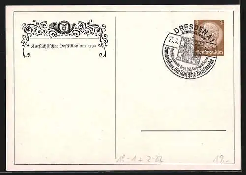 Künstler-AK Kursächsischer Postillion um 1790, Ganzsache