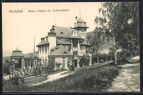 AK Karlsbad, Obere Station der Drahtseilbahn