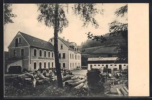 AK Niederneukirchen, Holzwaren-Fabrik von Emil Seipt