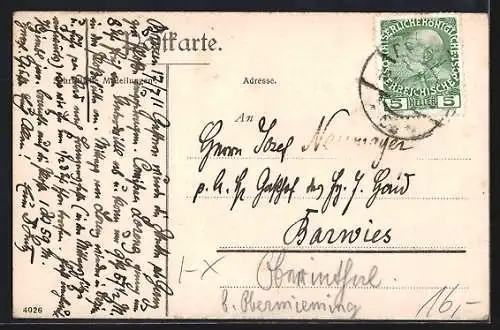 AK St. Vigil in Enneberg, Hotel Monte Sella im Abendlicht