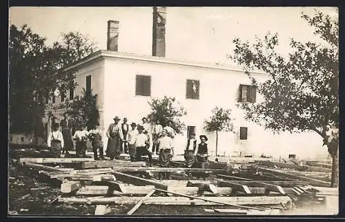Foto-AK Rohrbach /O.-Oe., Zerstörung nach einem Brand 1926