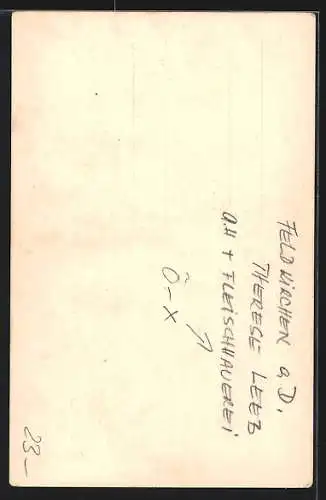 Foto-AK Feldkirchen a. D., Gasthaus und Fleischhauerei von Therese Leeb