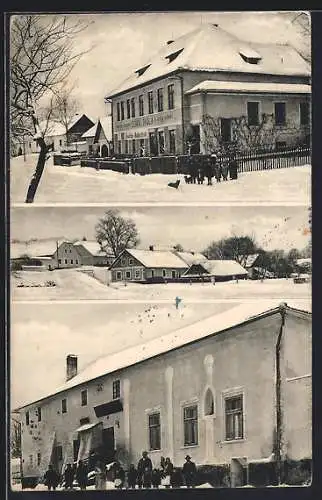 AK D. Veznice, Deutsche Volksschule im Schnee