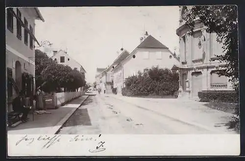 Foto-AK Bad Hall, Strassenpartie in der Stadt