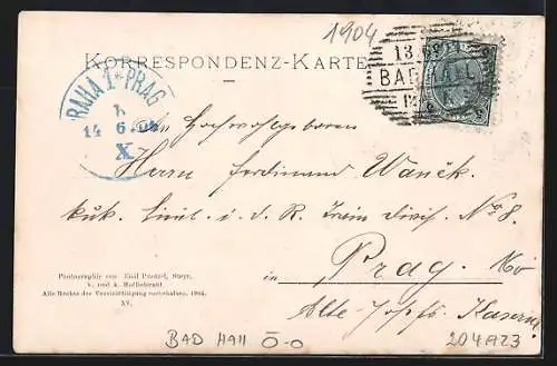 Foto-AK Bad Hall, Strassenpartie in der Stadt
