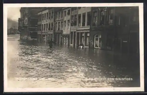 AK Liege, Inondations 1925-1926, Au Profit des Sinistrés, Cafe du Tram