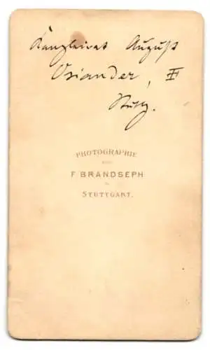 Fotografie Fr. Brandseph, Stuttgart, Portrait Kanzleirat August Osiander im Anzug
