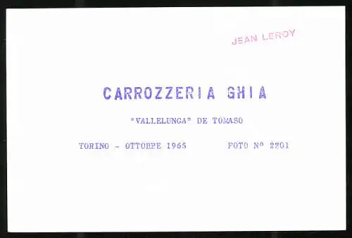 Fotografie Auto De Tomaso Vallelunga, Carrozzeria Ghia