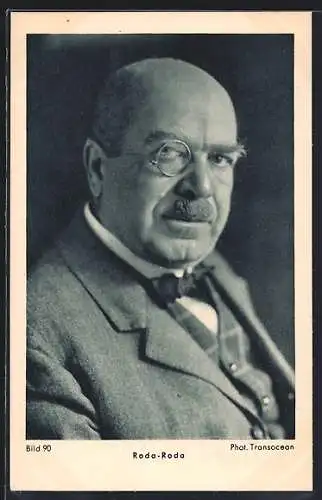 AK Der österreichische Schriftsteller Alexander Roda-Roda mit Monokel