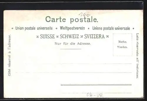 Lithographie St Gotthard, Chemin de Fer à Faido et Monte Piottino, Chocolat & Cacao Maestrani