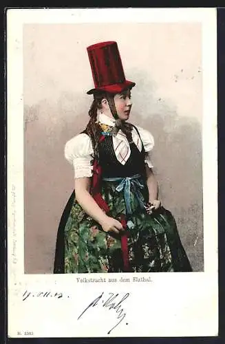 AK Frau aus dem Elzthal in Tracht