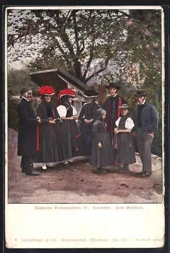 AK Gutacher Familie in Schwarzwälder Tracht