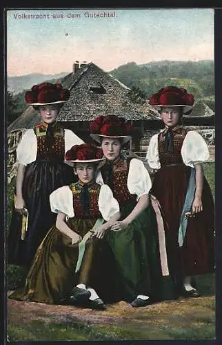AK Volkstracht aus dem Gutachtal, Vier Fräuleins