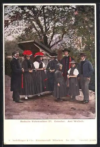 AK Gutacher Familie in Schwarzwälder Tracht