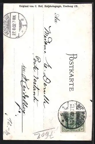 AK Badische Volkstrachten, Renchthäler aus Oedsbach, Amt Oberkirch, vor Haus