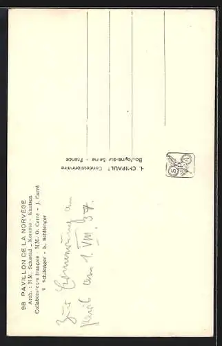 AK Paris, Exposition internationale 1937, Pavillon de la Norvège