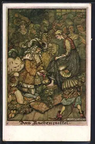 Künstler-AK Deutscher Schulverein Nr. 1256: Das Aschenputtel
