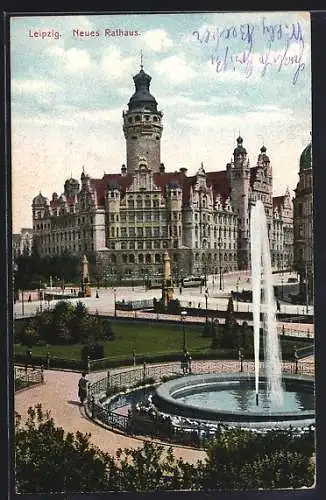 AK Leipzig, Platz vor dem Neuen Rathaus