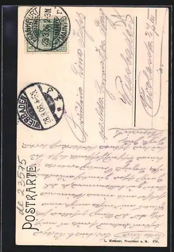 AK Alt-Frankfurt, Rathaus, Brücke und Turm vom Paulsplatz, Strassenbahn