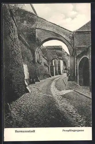 AK Hermannstadt, Strassenpartie in der Pempflingergasse